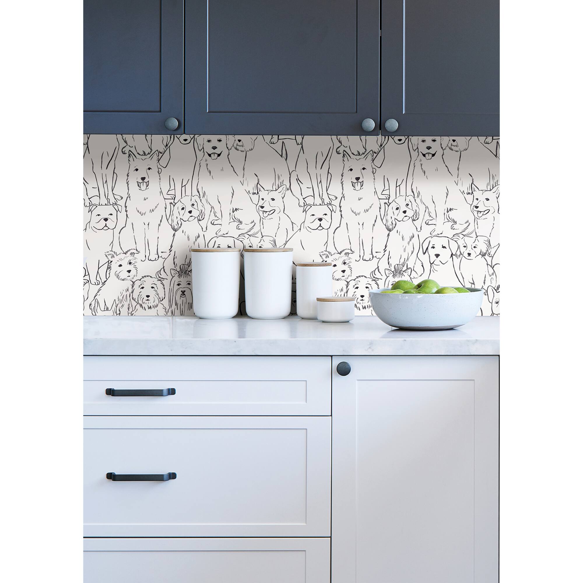 Wallpaper Black & White Paws On Peel & Stick Wallpaper
